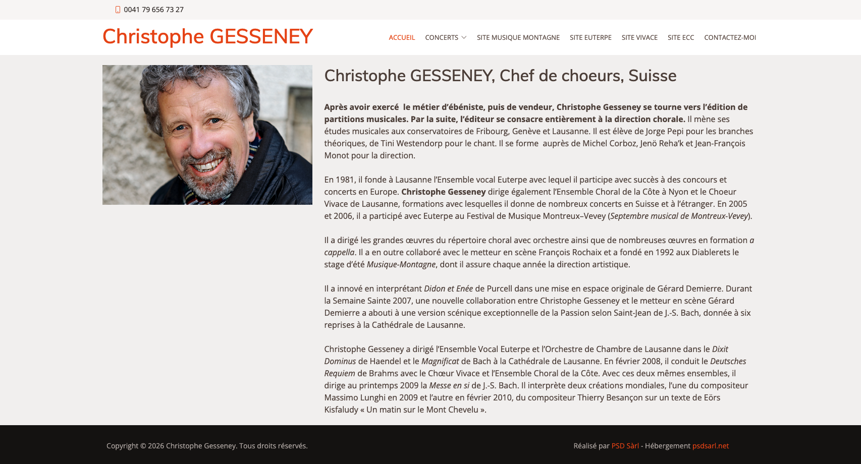 Christophe GESSENEY, Chef de choeurs, Suisse