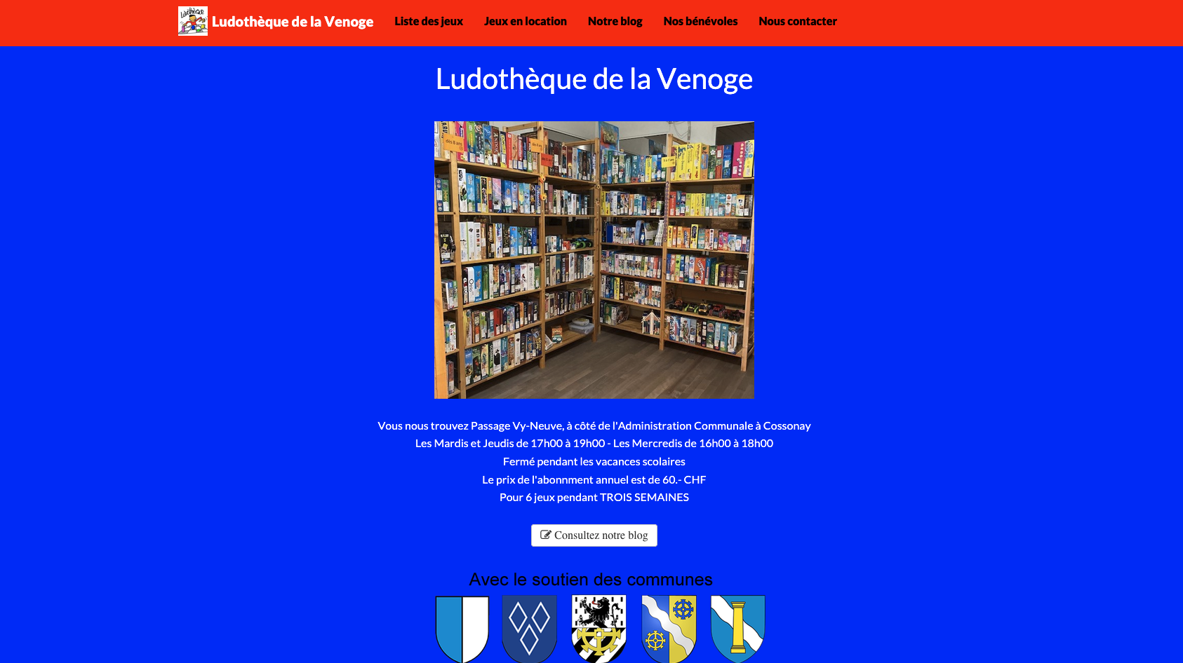 Site de la ludothèque de la Venoge