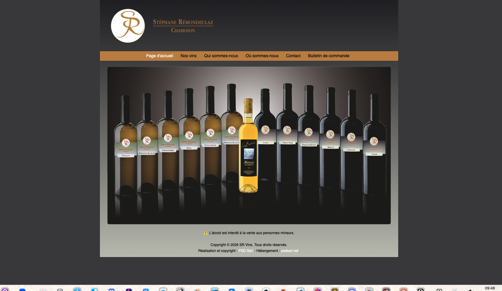 Site d'un vigneron srvins.ch